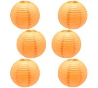 CEEYSEE Lot de 6 lanternes en papier rondes à suspendre pour Halloween, mariage, anniversaire, décoration de fête (DLCN/orange) 30,5 cm
