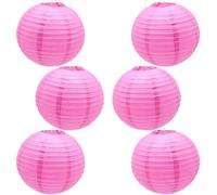 CEEYSEE Lot de 6 lanternes en papier rondes à suspendre pour Halloween, mariage, anniversaire, décoration de fête (DLMH/rose) 30,5 cm