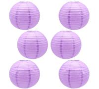 CEEYSEE Lot de 6 lanternes en papier rondes chinoises japonaises à suspendre pour Halloween, mariage, anniversaire, décorations de fête (DLQZ/violet) 30,5 cm
