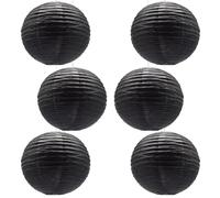 CEEYSEE Lot de 6 lanternes en papier rondes chinoises japonaises à suspendre pour Halloween, mariage, anniversaire, décorations de fête (DLHE/noir) 30,5 cm