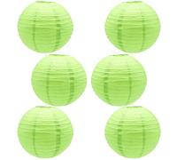 CEEYSEE Lot de 6 lanternes en papier rondes chinoises japonaises vertes à suspendre pour Halloween, mariage, anniversaire, décorations de fête (vert/CL)