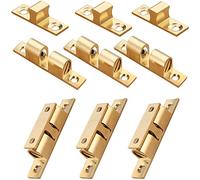 CEEYSEE Lot de 6 loquets doubles en laiton de 50 mm avec vis pour armoires, étagères, portes d'armoire (50 mm/DQMK)