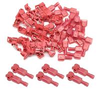 CEEYSEE - Lot de 60 connecteurs de fil en T 22-18 AWG de rouge auto-dénudant et cosse mâle en nylon à déconnexion rapide (NXJH)