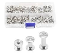 CEEYSEE Lot de 75 vis Chicago argentées assorties pour décoration en cuir avec rivets à clous et boutons à tête plate (ZBYD)