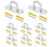CEEYSEE Lot de 8 crochets en U M6 en acier inoxydable 304 pour suspendre et installer des sacs de sable, cordes à linge de yoga, paniers suspendus avec vis (U/M6/CXG)