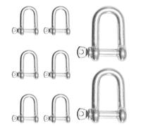 CEEYSEE Lot de 8 manilles à vis en forme d'anneau en D M5 en acier inoxydable - Capacité de charge maximale de 160 kg (U/M5/LSDK)