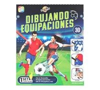 Cefa Toys Dessiner des équipements de football Petit Picasso, 30 feuilles, 100 autocollants, 100 pochoirs, 12 peintures, 1 marqueur pointe fine. Convient aux enfants à partir de 8 ans