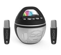 Cefa Toys iDance Speaker Karaoké Party Ball Enceinte karaoké Bluetooth avec 2 Microphones sans Fil et lumières Disco 40 W Portable Batterie Rechargeable Support pour téléphone Portable et Tablette