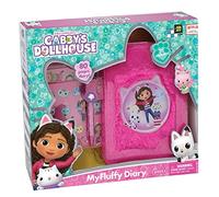 Cefa Toys - Journal d'activités La Maison de poupée Gabby, Journal en Peluche Rose avec 80 Pages, Comprend 3 Autocollants et Stylo, Non Inclus Cadenas, adapté aux Enfants à partir de 6 Ans