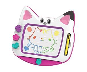 Cefa Toys - Tableau magnétique La maison de poupées de Gabby, comprend 3 tampons différents, un stylo et une gomme rapide inclus dans le tableau, convient pour les enfants à partir de 3 ans