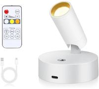 Cefrank Lampe Murale LED sans Fil pour Tableaux et Miroirs - Télécommande, 3 Températures de Blanc, USB-C, sans Perçage, Rechargeable, Aluminium