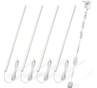 Cefrank LED Sous Vitrine Kit d'Éclairage LED en V - Ensemble de 4 Barres Lumineuses de 30 cm, Dimmables et Sans Couture Sous l'Armoire, Tous les Accessoires - 1200lm, 12W, 3000K, Blanc Chaud