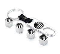 CeFurisy Capuchon de tige de valve avec drapeau américain et clé à molette, porte-clés en alliage de zinc, convient pour voitures, camions, vélos et motos