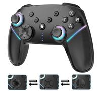 Cehensy Manette Switch Sans Fil pour Nintendo Switch/Lite/OLED/PC, Manette Switch Pro avec LED RGB 9 Couleurs,Batterie 950 mAh,Programmable,Wake Up,Turbo,6 Axis Gyro,Dual Vibration,Noir