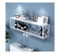 CEHJZQRPL Casier à vin Mural, Casier à vin Mural Armoire à vin Casier à Verres à vin inversé Porte-Bouteilles de vin en Fer Multifonctionnel Support à gobelet Simple(White,100 * 250 * 40Cm)