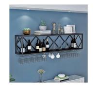 CEHJZQRPL Casier à vin Mural, Casier à vin Mural Armoire à vin Casier à Verres à vin inversé Porte-Bouteilles de vin en Fer Multifonctionnel Support à gobelet Simple(Black,80 * 25 * 40Cm)