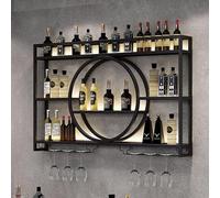 CEHJZQRPL Casier à vin Mural, Étagères flottantes en métal, casiers à vin muraux, casier à vin Mural, Porte-Bouteilles en Fer, étagères flottantes Barit(Bkb,140 * 15 * 80Cm)