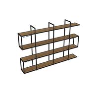CEHJZQRPL Casier à vin Mural, Étagères for Bouteilles d'alcool for Bar, Support à vin Flottant, Support à vin Mural, présentoir en Fer, Support de Rangement for Bar(Black,150 * 20 * 120Cm)