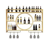 CEHJZQRPL Casier à vin Mural, Présentoir à vin en Fer, Support Mural en métal for présentoir à vin, étagères flottantes Barit, casiers à vin muraux(D-with Light,120Cm)