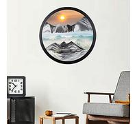 CEHJZQRPL Décoration de l'art du Sable en Mouvement, 17,4'', Sculpture rotative Murale en Sable, décoration de Chambre en 3D de Paysage de mer Profonde(C)