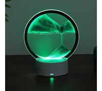 CEHJZQRPL Décoration de l'art du Sable en Mouvement, Paysages de Sable en Mouvement 3D avec lumière LED, Cadre de Sable Fluide en Verre Rond 3D en Mouvement(D,Remote Control)