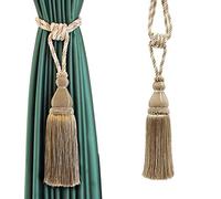 CEHJZQRPL Embrasses à Pompons Embrasses de Rideaux Artisanales élégantes, luxueuses et entièrement à Pampilles, idéales for la décoration de la Maison ou du Bureau.(Beige,1pcs)