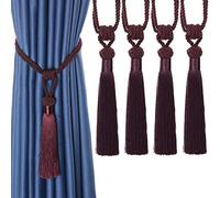 CEHJZQRPL Embrasses à Pompons Embrasses de Rideaux, Attaches en Corde tissées à la Main, Glands décoratifs for la Maison(Pueple,4pcs)