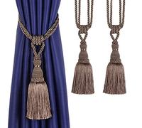 CEHJZQRPL Embrasses à Pompons Embrasses de Rideaux décoratives Faites à la Main, élégantes, en Corde, avec Pompons, for Rideaux(Flaxen,2pcs)