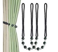 CEHJZQRPL Embrasses à Pompons Lot de 2 embrasses de Rideaux décoratives en Corde et Perles for la Maison et Le Bureau(Charcoal)