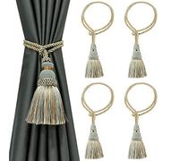 CEHJZQRPL Embrasses à Pompons Lot de 4 embrasses de Rideaux en Corde et Pompons, Faites à la Main, décoratives for l'extérieur et la Maison(Mix Blue)