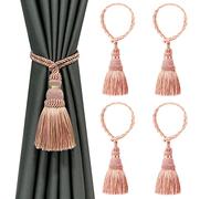 CEHJZQRPL Embrasses à Pompons Lot de 4 embrasses de Rideaux en Corde et Pompons, Faites à la Main, décoratives for l'extérieur et la Maison(Mix Pink)