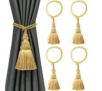 CEHJZQRPL Embrasses à Pompons Lot de 4 embrasses de Rideaux en Corde et Pompons, Faites à la Main, décoratives for l'extérieur et la Maison(Onecolor)