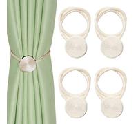 CEHJZQRPL Embrasses à Pompons Lot de 4 embrasses de Rideaux magnétiques, Attaches de fenêtre, Attaches en Corde, Attaches créatives for la Maison, Le Bureau et la décoration(Beige)