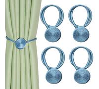 CEHJZQRPL Embrasses à Pompons Lot de 4 embrasses de Rideaux magnétiques, Attaches de fenêtre, Attaches en Corde, Attaches créatives for la Maison, Le Bureau et la décoration(Blu)
