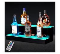 CEHJZQRPL Etagère Lumineuse pour Bouteilles de Liqueur, Étagère d'affichage de Bouteille d'alcool éclairée par LED en 2 étapes Supports de Bouteilles de vin à LED for Bar à Domicile(40x21x17cm)