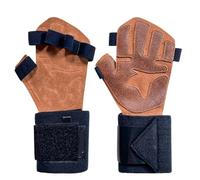 CEHJZQRPL Gants d'haltérophilie en Cuir avec Paume rembourrée, Gants d'entraînement for Exercices, tractions, de Gym(Type B,L)