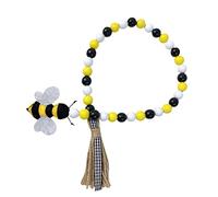 CEHJZQRPL Guirlande de perles en bois avec pompons, guirlande de perles de ferme, bannière de jour, guirlande de perles en bois, chapelet suspendu(Assorted Color 1)