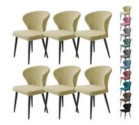 CEHJZQRPL Housses de Chaise Housse de Chaise de Salle à Manger Ronde et incurvée, Extensible, Amovible, for Salle à Manger, fête, Banquet(Yellow 6pcs)