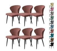 CEHJZQRPL Housses de Chaise Housse de Chaise de Salle à Manger Ronde et incurvée, Extensible, Amovible, for Salle à Manger, fête, Banquet(Brickred 6pcs)