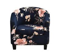 CEHJZQRPL Housses de Chaise Housse de Fauteuil Club Extensible 2 pièces avec Housse de Coussin Housse de Fauteuil en élasthanne Souple Protection de Meubles antidérapante for Salon(Navy Flower)