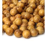CEHJZQRPL Lot de 200 perles rondes en bois de santal naturel de 6 mm, superbes perles d'espacement polies faites à la main avec cordon(Golden Rosewood(200pcs),12mm diameter)