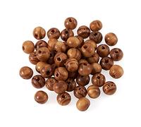 CEHJZQRPL Lot de 300 perles en bois imprimées à gros trous et barillet, perles d'espacement en bois naturel, for la fabrication de bijoux, bracelets, colliers et coiffures(Round Burlywood 8x7mm)