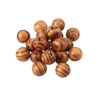 CEHJZQRPL Lot de 300 perles en bois imprimées à gros trous et barillet, perles d'espacement en bois naturel, for la fabrication de bijoux, bracelets, colliers et coiffures(Round Burlywood 25x24mm)