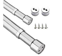 CEHJZQRPL Rail de penderie, Lot de 2 Tubes de Garde-Robe en Acier Inoxydable avec Accessoires, tiges de Rangement réglables for vêtements de Placard(24~36cm/9.5~14in)