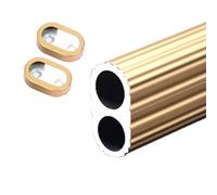 CEHJZQRPL Rail de penderie, Tringles de Placard ovales for Suspendre des vêtements, Poteau de Rangement for cintres en Aluminium, Tubes de Garde-Robe Robustes(Gold,120cm/3.9ft)