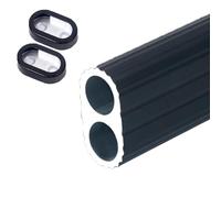 CEHJZQRPL Rail de penderie, Tringles de Placard ovales for Suspendre des vêtements, Poteau de Rangement for cintres en Aluminium, Tubes de Garde-Robe Robustes(Black,130cm/4.3ft)