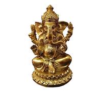 CEHJZQRPL Statue de Bouddha Ganesh doré, Sculptures de Dieu éléphant, Statue de Bouddha Assis en résine, Figurine Artisanale sculptée à la Main(A)