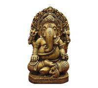 CEHJZQRPL Statue de Bouddha Ganesh en grès, 1 pièce, Ornements, Sculpture rétro en résine thaïlandaise, Dieu éléphant Assis(Copper)