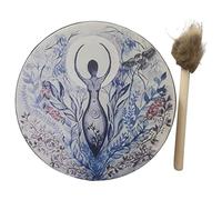 CEHJZQRPL Tambour chamanique 25 cm, Artisanat créatif, Ornement, Tambour éthéré, Instrument de Percussion, à Langue, Main Domestique