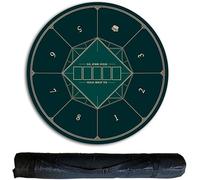 CEHJZQRPL Tapis de Poker Rond for Texas Hold'em, Table de Poker Portable avec Sac de Transport, Tapis de Jeu for 8 Joueurs for Cartes à Jouer, Jeux de Poker(Gr眉n,1.2 x 1.2 M)